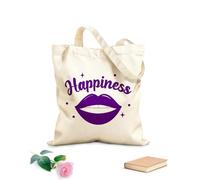 AILOONG Customizable pattern canvas bags inspirational positivity and happiness designs with lips and motivational words 340g/m² thick fabric Matches clothing