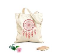 AILOONG Customizable pattern canvas bags intricate dream catchers with feathers and circular designs in various sizes 340g/m² thick fabric Matches clothing