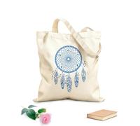 AILOONG Customizable pattern canvas bags intricate dream catchers with feathers and circular designs in various sizes 340g/m² thick fabric Matches clothing