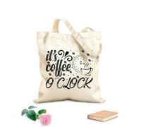 AILOONG Customizable pattern canvas bags it coffee o clock 12 oz thick fabric Matches clothing 25x30cm Small