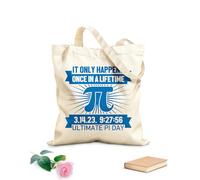 AILOONG Customizable pattern canvas bags it only happens once in a lifetime ultimate pi day 340g/m² thick fabric Matches clothing