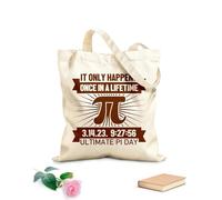 AILOONG Customizable pattern canvas bags it only happens once in a lifetime ultimate pi day 340g/m² thick fabric Matches clothing