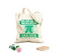 AILOONG Customizable pattern canvas bags it only happens once in a lifetime ultimate pi day 340g/m² thick fabric Matches clothing