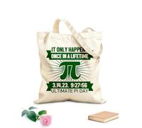 AILOONG Customizable pattern canvas bags it only happens once in a lifetime ultimate pi day 340g/m² thick fabric Matches clothing