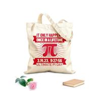 AILOONG Customizable pattern canvas bags it only happens once in a lifetime ultimate pi day 340g/m² thick fabric Matches clothing