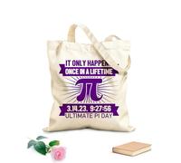 AILOONG Customizable pattern canvas bags it only happens once in a lifetime ultimate pi day 340g/m² thick fabric Matches clothing