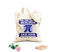 AILOONG Customizable pattern canvas bags it only happens once in a lifetime ultimate pi day 340g/m² thick fabric Matches clothing