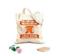 AILOONG Customizable pattern canvas bags it only happens once in a lifetime ultimate pi day 340g/m² thick fabric Matches clothing