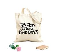 AILOONG Customizable pattern canvas bags It's OK to have bad days mental health positive self talk motivational quotes 12 oz thick fabric Matches clothing 31x36cm Medium