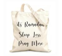AILOONG Customizable pattern canvas bags it's ramadan sleep less pray more calligraphy quote ramadan gift design element and greeting 12 oz thick fabric Matches clothing 35x40cm Large