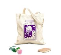 AILOONG Customizable pattern canvas bags jar surreal astrology 340g/m² thick fabric Matches clothing