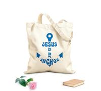 AILOONG Customizable pattern canvas bags jesus is my anchor design 340g/m² thick fabric Matches clothing