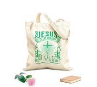 AILOONG Customizable pattern canvas bags jesus is the reason 340g/m² thick fabric Matches clothing