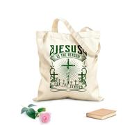 AILOONG Customizable pattern canvas bags jesus is the reason 340g/m² thick fabric Matches clothing