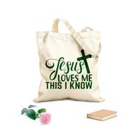 AILOONG Customizable pattern canvas bags jesus loves me this i know cut file 340g/m² thick fabric Matches clothing