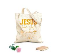 AILOONG Customizable pattern canvas bags jesus there just something about that name 340g/m² thick fabric Matches clothing