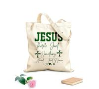 AILOONG Customizable pattern canvas bags jesus there just something about that name 340g/m² thick fabric Matches clothing
