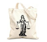AILOONG Customizable pattern canvas bags judicial grace justice lady virtuous vigilance icon of justice lady 12 oz thick fabric Matches clothing 25x30cm Small
