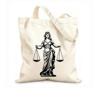 AILOONG Customizable pattern canvas bags judicial grace justice lady virtuous vigilance icon of justice lady 12 oz thick fabric Matches clothing 31x36cm Medium