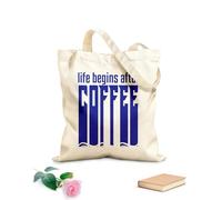 AILOONG Customizable pattern canvas bags life begins after coffee design 340g/m² thick fabric Matches clothing