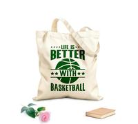 AILOONG Customizable pattern canvas bags life is better with basketball mom sport 340g/m² thick fabric Matches clothing