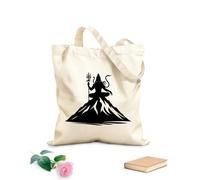AILOONG Customizable pattern canvas bags lord shiva meditating on mount kailash silhouette 12 oz thick fabric Matches clothing 25x30cm Small