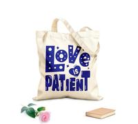 AILOONG Customizable pattern canvas bags love is patient valentine day quotes about love typography romantic words in february 340g/m² thick fabric Matches clothing