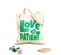 AILOONG Customizable pattern canvas bags love is patient valentine day quotes about love typography romantic words in february 340g/m² thick fabric Matches clothing