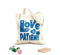AILOONG Customizable pattern canvas bags love is patient valentine day quotes about love typography romantic words in february 340g/m² thick fabric Matches clothing