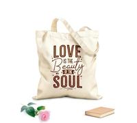 AILOONG Customizable pattern canvas bags love is the beauty of the soul 340g/m² thick fabric Matches clothing