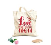 AILOONG Customizable pattern canvas bags love my mom mother day quote mug design 340g/m² thick fabric Matches clothing