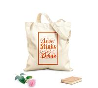 AILOONG Customizable pattern canvas bags love stinks valentine day quote and mug design 340g/m² thick fabric Matches clothing