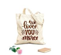 AILOONG Customizable pattern canvas bags love you more heart valentines day love be mine holiday 340g/m² thick fabric Matches clothing