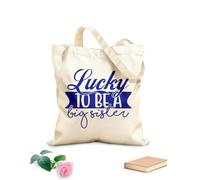 AILOONG Customizable pattern canvas bags lucky to be a big sister 340g/m² thick fabric Matches clothing