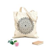 AILOONG Customizable pattern canvas bags luxury decorative geometric mandala 12 oz thick fabric Matches clothing 25x30cm Small