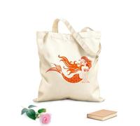 AILOONG Customizable pattern canvas bags magic mermaid girl and design sketch 340g/m² thick fabric Matches clothing