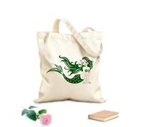 AILOONG Customizable pattern canvas bags magic mermaid girl and design sketch 340g/m² thick fabric Matches clothing