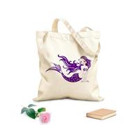 AILOONG Customizable pattern canvas bags magic mermaid girl and design sketch 340g/m² thick fabric Matches clothing