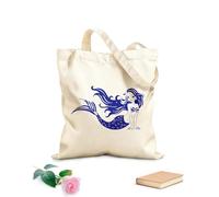 AILOONG Customizable pattern canvas bags magic mermaid girl and design sketch 340g/m² thick fabric Matches clothing