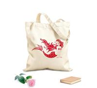 AILOONG Customizable pattern canvas bags magic mermaid girl and design sketch 340g/m² thick fabric Matches clothing