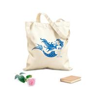 AILOONG Customizable pattern canvas bags magic mermaid girl and design sketch 340g/m² thick fabric Matches clothing