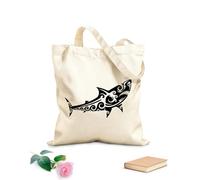 AILOONG Customizable pattern canvas bags maori tribal animal tattoo sea creatures 12 oz thick fabric Matches clothing 31x36cm Medium