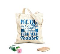 AILOONG Customizable pattern canvas bags may your coffee be stronger than your toddler mother day 340g/m² thick fabric Matches clothing