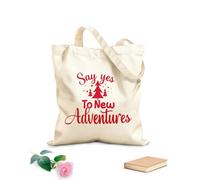 AILOONG Customizable pattern canvas bags motivational quotes say yes to new adventures 340g/m² thick fabric Matches clothing