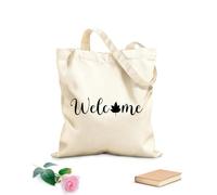 AILOONG Digitally printed canvas bags 12 oz thick fabric Autumn Fall Lettering Thanksgiving Hello Uses as a makeup bag 35x40cm Large