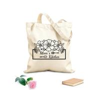 AILOONG Digitally printed canvas bags 12 oz thick fabric culinary typography with chef Uses as a makeup bag 25x30cm Small