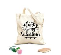 AILOONG Digitally printed canvas bags 12 oz thick fabric daddy is my valentine heart valentines day love be mine holiday Uses as a makeup bag 31x36cm Medium