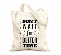 AILOONG Digitally printed canvas bags 12 oz thick fabric daily wisdom and motivation quotes set Uses as a makeup bag 25x30cm Small