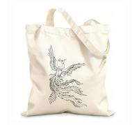 AILOONG Digitally printed canvas bags 12 oz thick fabric design phoenix asian outline Uses as a makeup bag 35x40cm Large