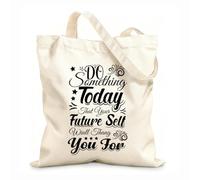 AILOONG Digitally printed canvas bags 12 oz thick fabric do something today that your future self will thank you Uses as a makeup bag 31x36cm Medium